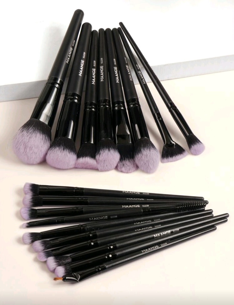 Brochas MAANGE Negras + Almacenamiento (set completo 18 pcs) 